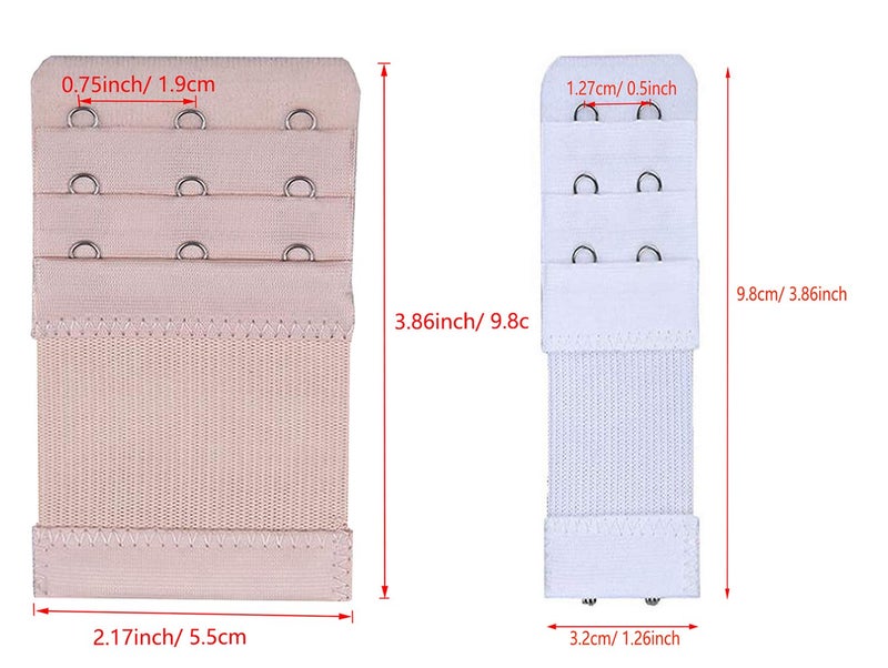 KTOBTEL Bra Extender 2 Hooks 3 Hooks 3 Rows Elastic Bra Band Hook Strap Extensions - Image 2